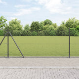 Recinzione in Filo Saldato con 13 Pali Flangiati Grigio 1x100 m Acciaio