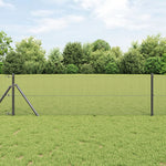 Set di Pali per Recinzione Set di 2 Grigio Plastica, Metallo