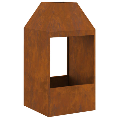 Braciere 50x50x100 cm in acciaio resistente alle intemperie