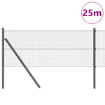 Set di Pali per Recinzione Set di 2 Grigio Plastica, Metallo