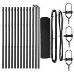 Set di pali per recinzione Set di 2 Grigio Metallo 25 x 0.5 m