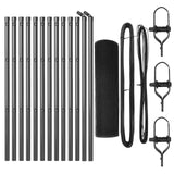 Set di pali per recinzione Set di 2 Grigio Metallo 25 x 0.5 m