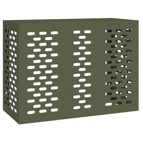 Copertura per Condizionatore d'Aria Verde Oliva 110x50x80 cm Acciaio