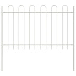 Recinzione da Giardino con Punta a Onda Bianca 11,9x1,2 m in Acciaio