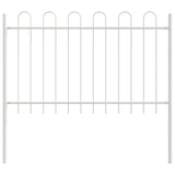 Recinzione da Giardino con Punta a Onda Bianca 11,9x1,2 m in Acciaio