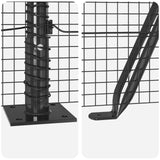 Recinzione in Filo Saldato con 13 Post Flangiati Grigio 1x100 m Acciaio
