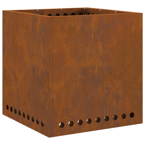 Braciere Senza Fumo Quadrato 48x48x50 cm Acciaio Invecchiato