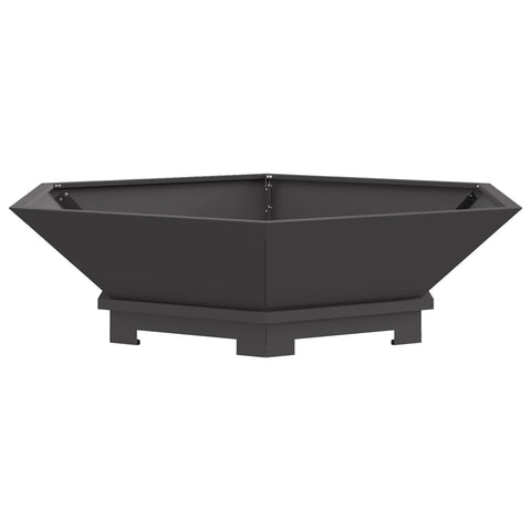 Braciere Esagonale Nera 100x100x28 cm Acciaio