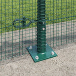 Recinzione in Rete Saldato con 13 Pali Flangiati Verde 0.4x50 m Acciaio