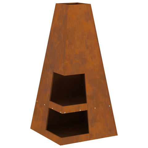 Braciere con Stoccaggio per Legna 50x50x100 cm Acciaio Inossidabile
