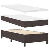 Letto Box Spring con Materasso e Panchina Marrone Scuro 90x190 cm Tessuto