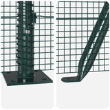 Recinzione in Rete Saldato con 13 Pali Flangiati Verde 0.4x50 m Acciaio
