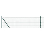 Recinzione in Filo Saldato con 7 Pali Flangiati Verde 0.4x10 m Acciaio
