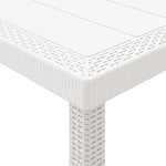 Set Pranzo Giardino 9 Pezzi con Cuscini Bianco Polyrattan