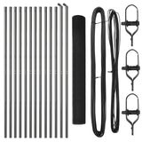 Set di Pali per Recinzione Rivestito in PVC Set di 2 Grigio
