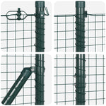 Recinzione in Filo Saldato con 7 Picchetti Verde 1.6x10 m Acciaio