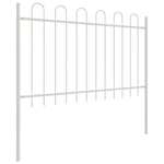 Recinzione da Giardino con Punta a Onda Bianca 11,9x1,2 m in Acciaio