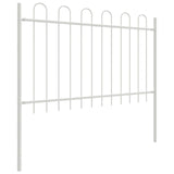 Recinzione da Giardino con Punta a Onda Bianca 11,9x1,2 m in Acciaio