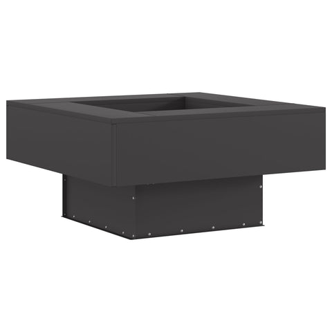 Braciere Quadrato Nero 80x80x40 cm in Acciaio