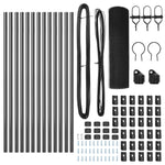 Set di Pali per Recinzione Set di 2 Grigio Plastica, Metallo