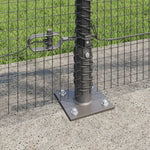 Recinzione in Filo Saldato con 13 Post Flangiati Grigio 1x100 m Acciaio