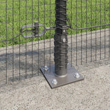 Recinzione in Filo Saldato con 13 Post Flangiati Grigio 1x100 m Acciaio