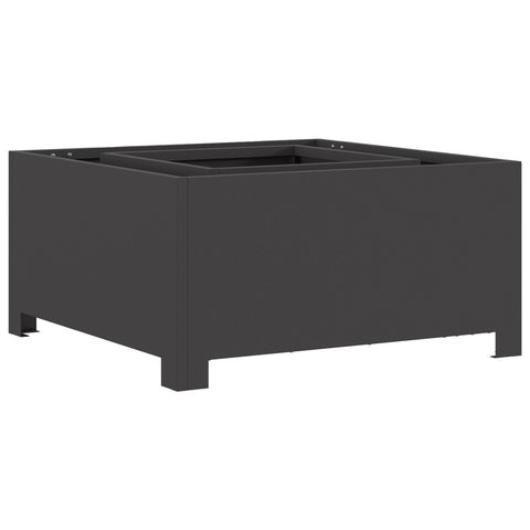 Braciere Quadrato Nero 60x60x30 cm Acciaio