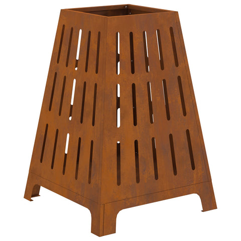 Focolare Quadrato 50x50x70 cm Acciaio Invecchiato