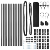 Set di pali per recinzione Set di 2 Grigio Metallo 25 x 0.5 m