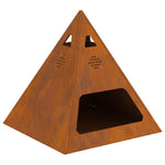Caminetto a Piramide 50x50x51 cm Acciaio Invecchiato