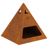 Caminetto a Piramide 50x50x51 cm Acciaio Invecchiato
