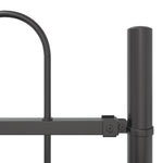 Recinzione da Giardino con Parte Superiore ad Arco Grigia 13,6x1,5 m in Acciaio