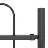 Recinzione da Giardino con Parte Superiore ad Arco Grigia 13,6x1,5 m in Acciaio
