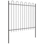 Recinzione da Giardino con Parte Superiore ad Arco Grigia 13,6x1,5 m in Acciaio