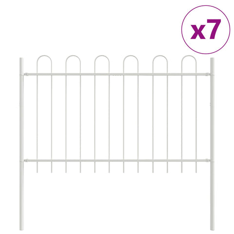 Recinzione da Giardino con Punta a Onda Bianca 11,9x1,2 m in Acciaio