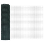 Recinzione in Filo Saldato con 7 Pali Flangiati Verde 0.4x10 m Acciaio