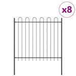 Recinzione da Giardino con Parte Superiore ad Arco Grigia 13,6x1,5 m in Acciaio