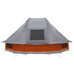 Tenda Familiare Tipi - Grigio e Arancione, per 10 Persone, Impermeabile
