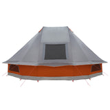 Tenda Familiare Tipi - Grigio e Arancione, per 10 Persone, Impermeabile