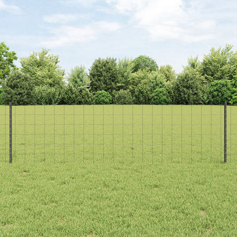 Recinzione Euro con 22 Post Grey 0,6x50 m Acciaio