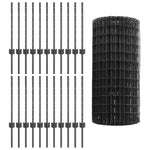 Recinzione Euro con 22 Post Grey 0,6x50 m Acciaio
