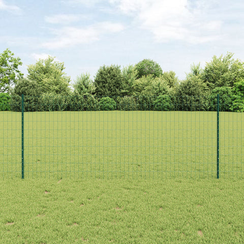 Recinzione Euro con 5 Pali U Verde 1x10 m Acciaio