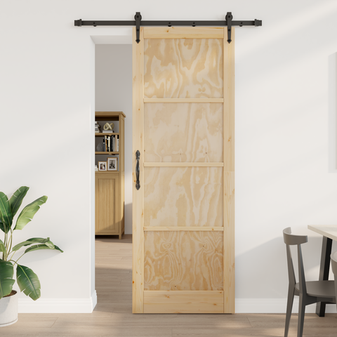 Porta Scorrevole con Set di Accessori 'ORKDAL'Legno Massello di Pino