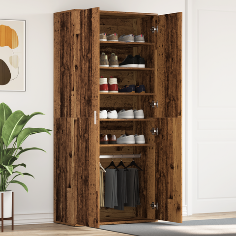 Mobile per Scarpe Legno Vecchio 80x39x180 cm Legno Ingegnierizzato
