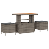 Set di divani da giardino 8 pezzi con cuscini Rattan Grigio Acacia