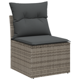Set di divani da giardino 8 pezzi con cuscini Rattan Grigio Acacia