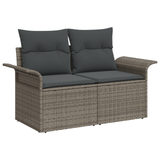 Set di divani da giardino 8 pezzi con cuscini Rattan Grigio Acacia
