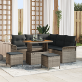 Set di divani da giardino 8 pezzi con cuscini Rattan Grigio Acacia
