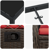 Set da Pranzo Giardino 7 Pezzi in Rattan Polietilene Marrone