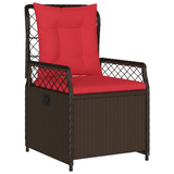 Set da Pranzo Giardino 7 Pezzi in Rattan Polietilene Marrone